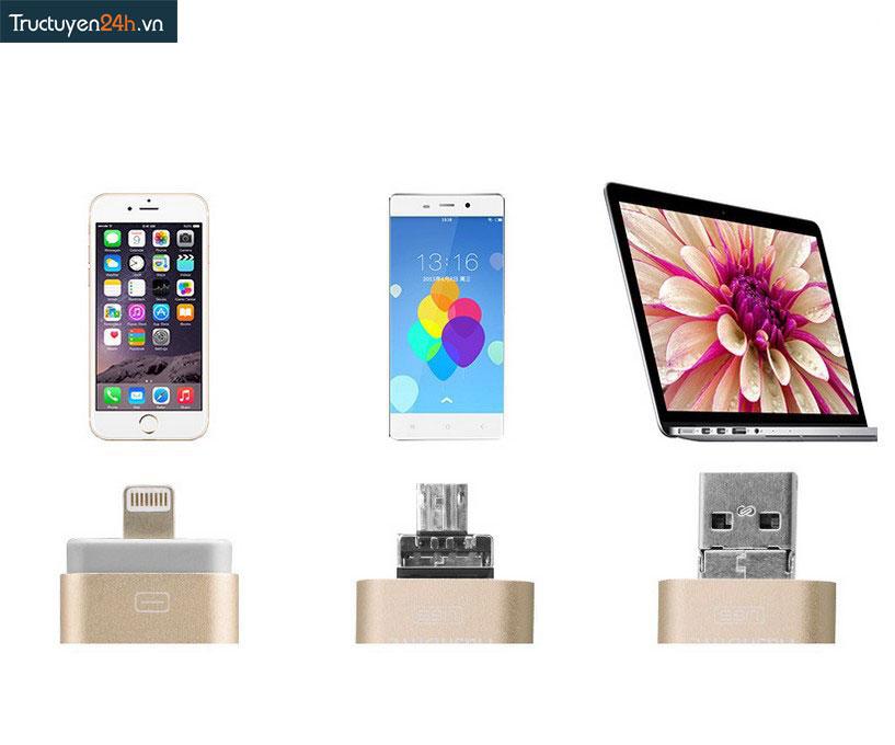 Ổ Cứng Di Động Flash Drive 32GB Dành Cho Iphone, IPad, IPod, Android Và PC(HỒNG)