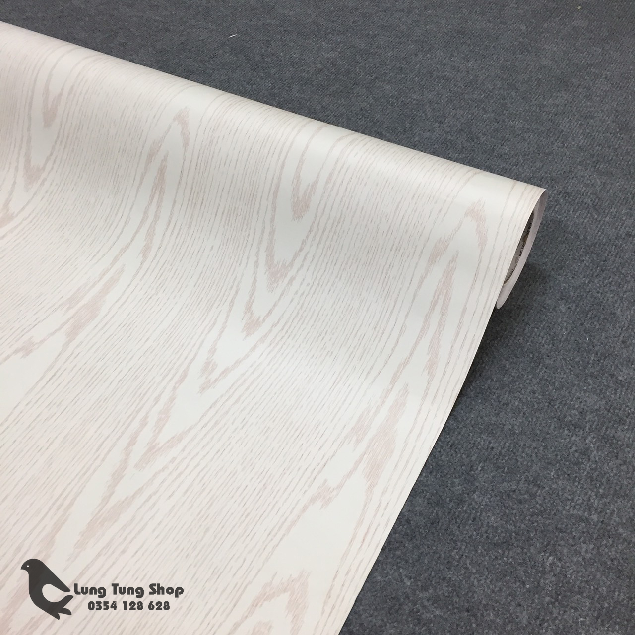 [HCM]Decal gỗ trắng vân to - giấy dán tường dán bàn tủ có sẵn keo ( khổ 1,2m )