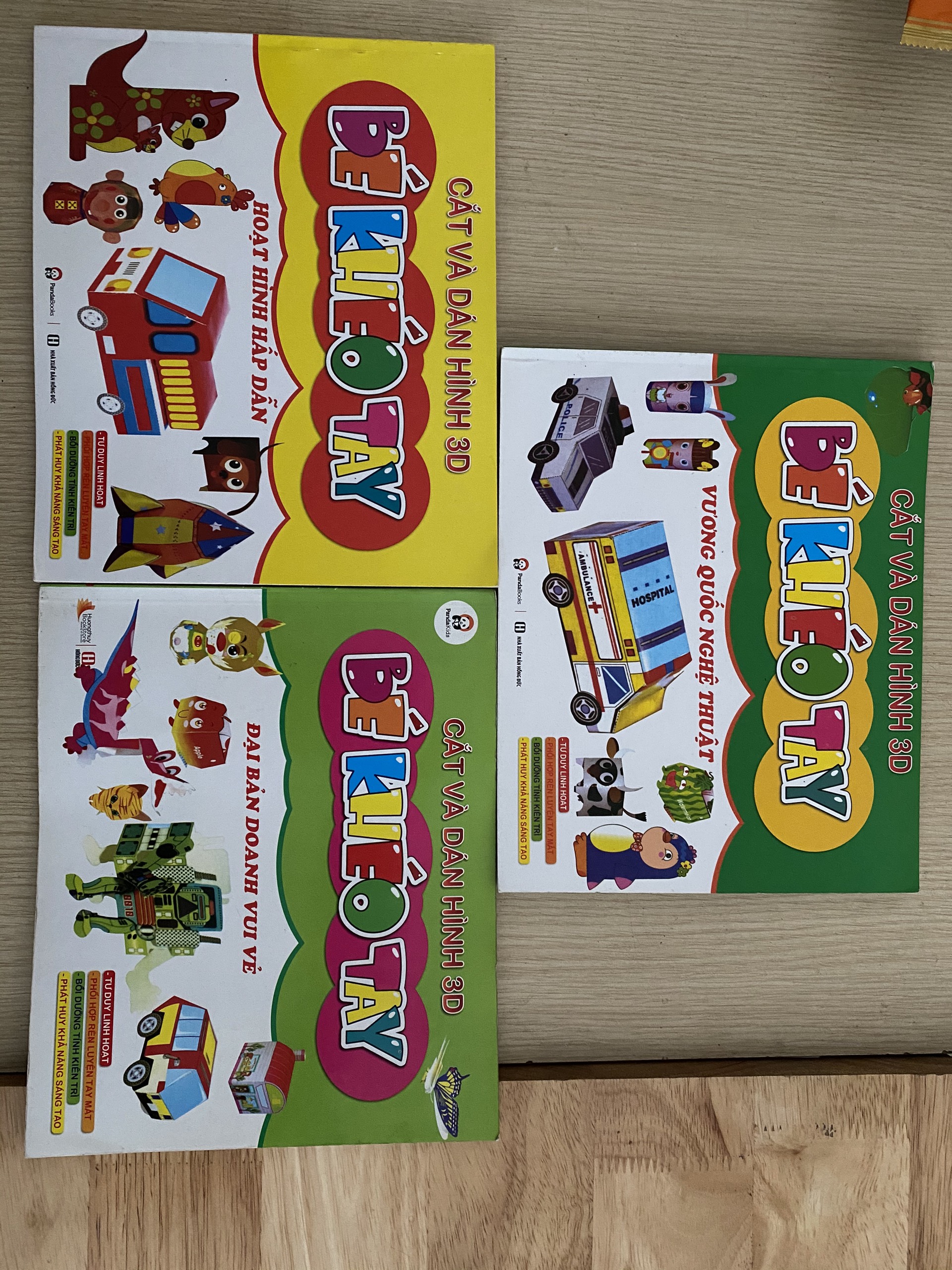 Sách - Combo 8 cuốn Thiếu Nhi - Cắt Dán Hình 3D - Pandabooks