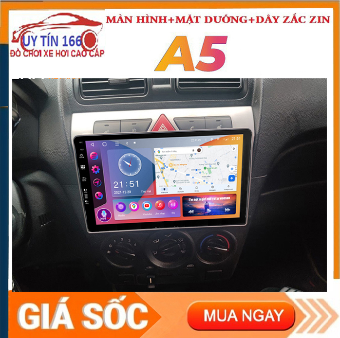 Bộ màn hình A5 kèm mặt dưỡng,dây nguồn zin cho xe KIA MORNING 2009-2011 - xe ô tô mới nên lắp phụ kiện gì, màn hình cho ô tô, đầu dvd android cho ô tô, lắp camera tiến cho ô tô