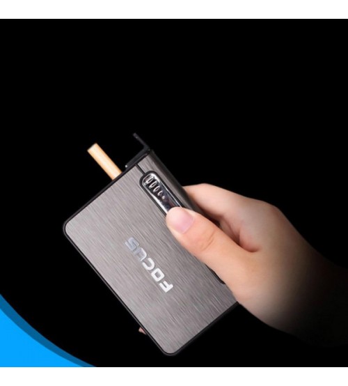 Hộp đựng thuốc lá kiêm bật lửa khò (Đen).