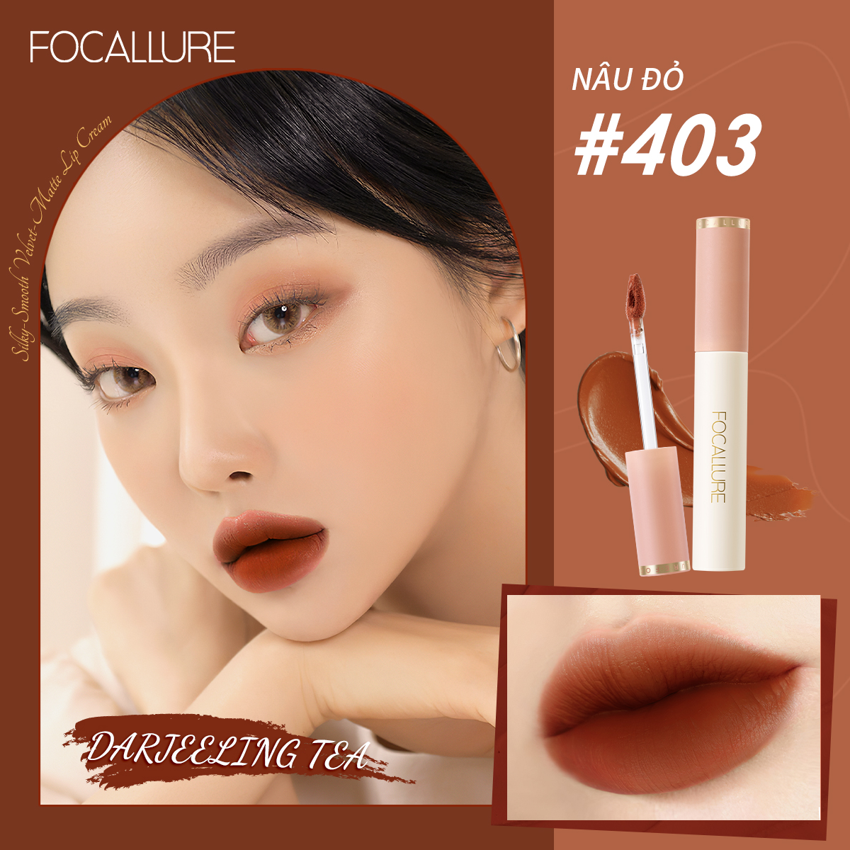 FOCALLURE Son Kem Lì Mềm Mịn Và Dễ Tán 2.4g