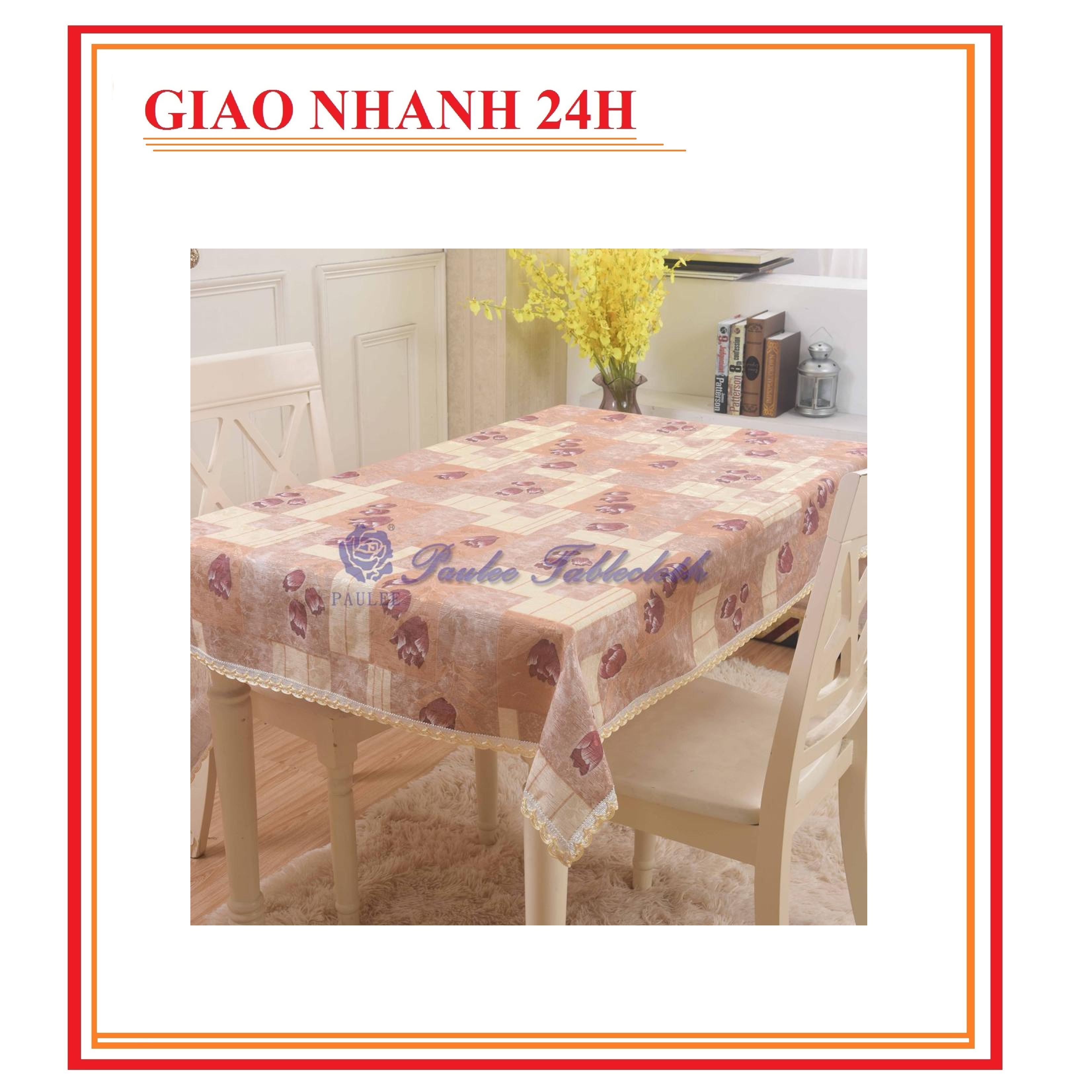KHĂN TRẢI BÀN WV-603-001 HIỆU PAULEE (120 x 150 cm) HOA VĂN SANG TRỌNG, CHẤT LIỆU VẢI POLYESTER