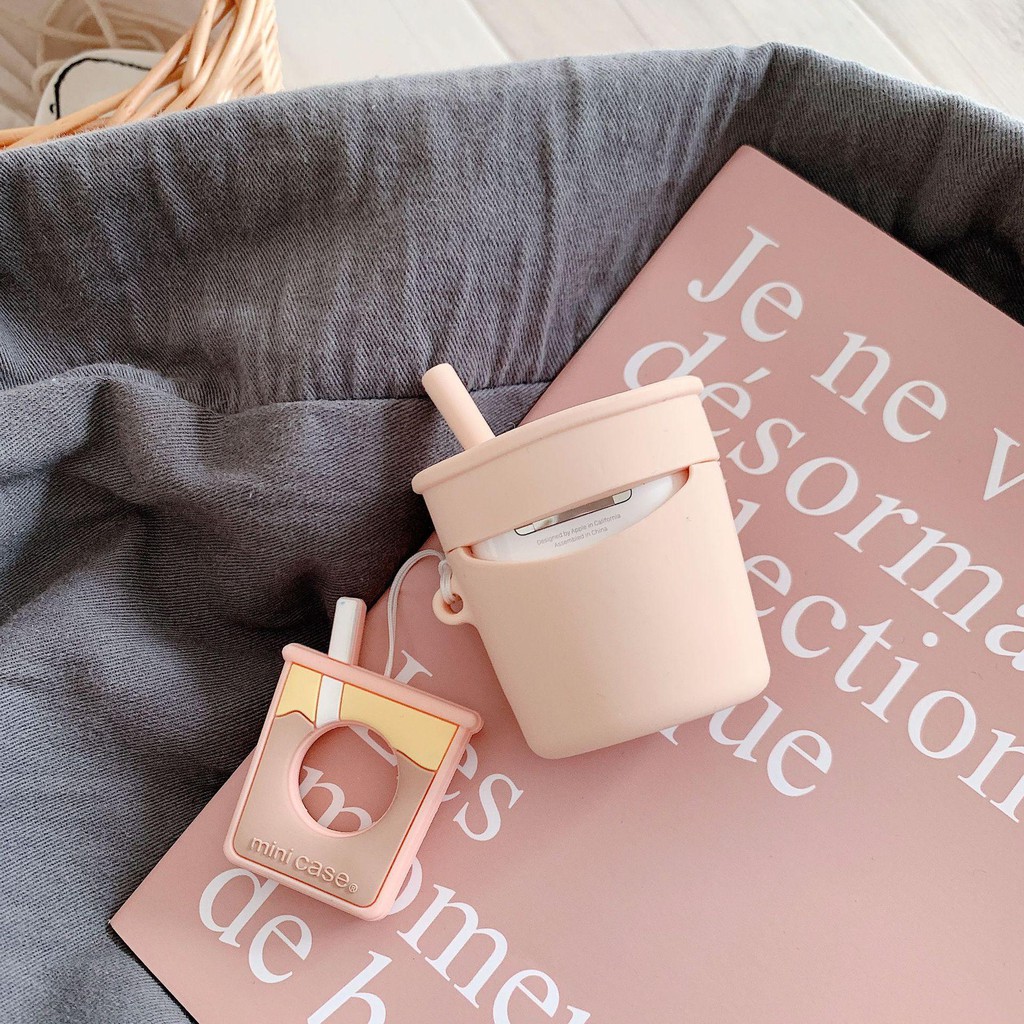 Bao Case Cho Airpods 1/ 2 Hình Ly Trà Sữa