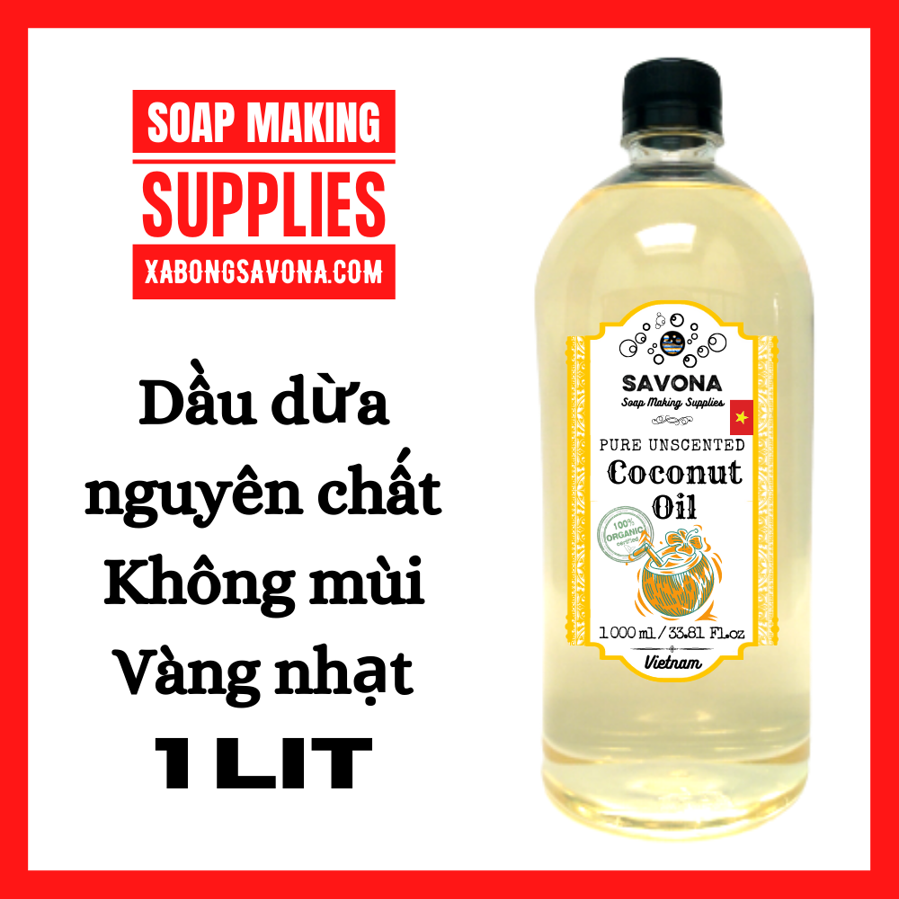 Dầu dừa nguyên chất ép lạnh 1 lit - pure extra virgin coconut oil 1 lit savona