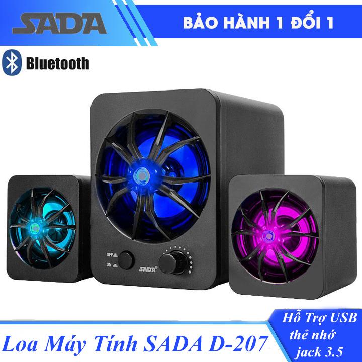 Bộ 3 Loa Máy Tính Để Bàn SADA D-207 Hỗ Trợ Bluetooth, USB, Thẻ Nhớ, Jack 3.5 , Loa Bluetooth , Loa vi tính , Loa nghe nhạc