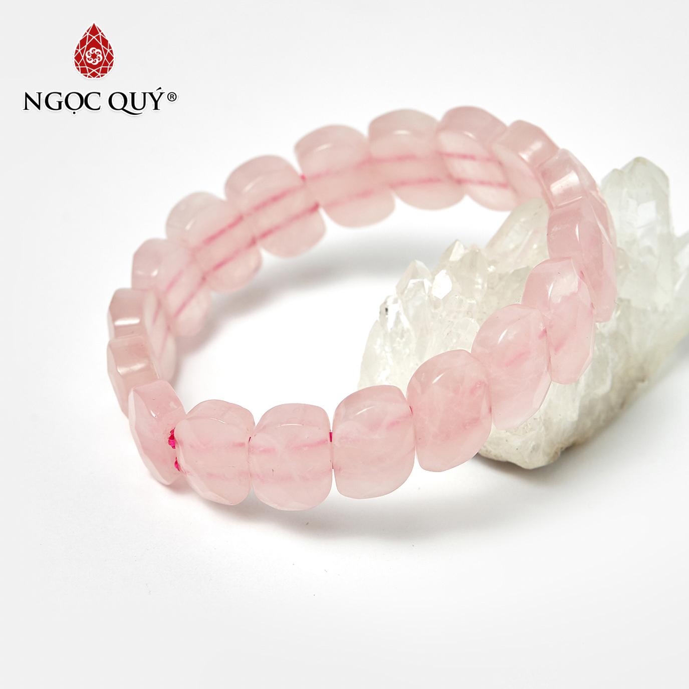 [HCM]Vòng tay đá thạch anh hồng bản 15x10mm đường kính 52mm mệnh hỏa thổ (màu hồng) - Ngọc Qúy Gemstones