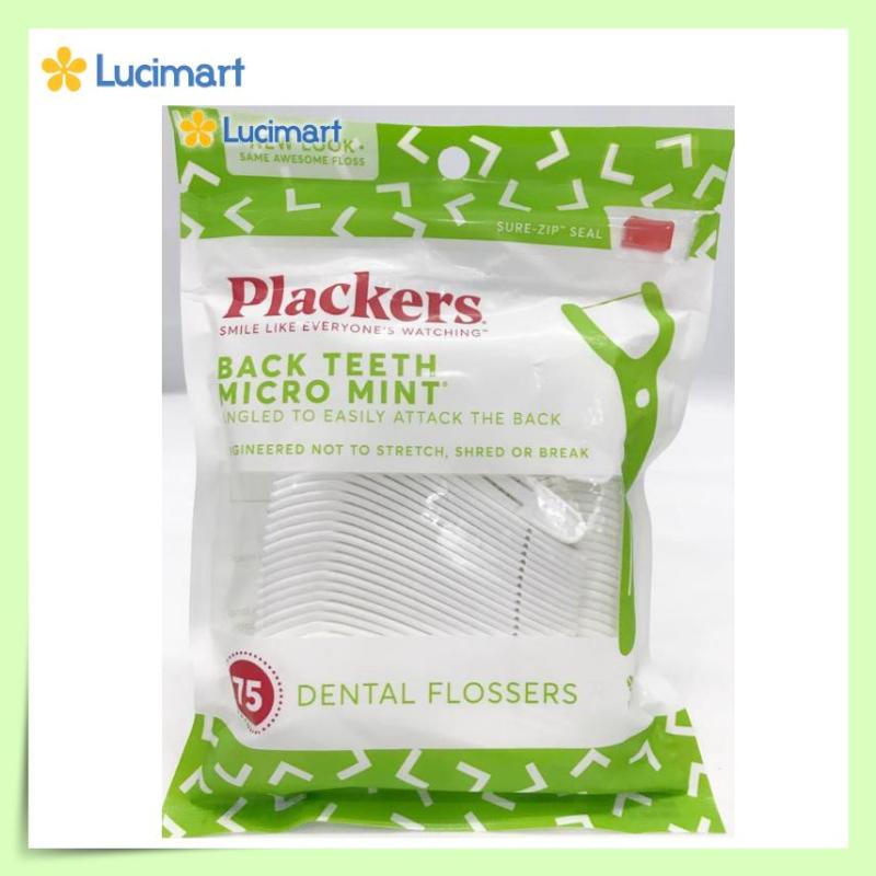 Tăm Chỉ Nha Khoa Plackers Back Teeth Micro Mint  từ Mỹ (gói 75 cây)