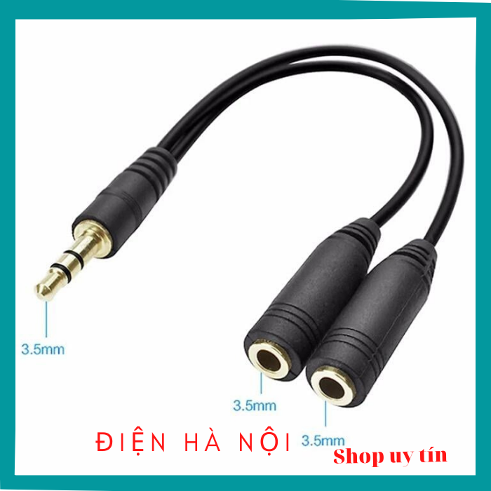 Cáp Jack loa , chia âm thanh 1 ra 2 cổng audio 3.5 mm