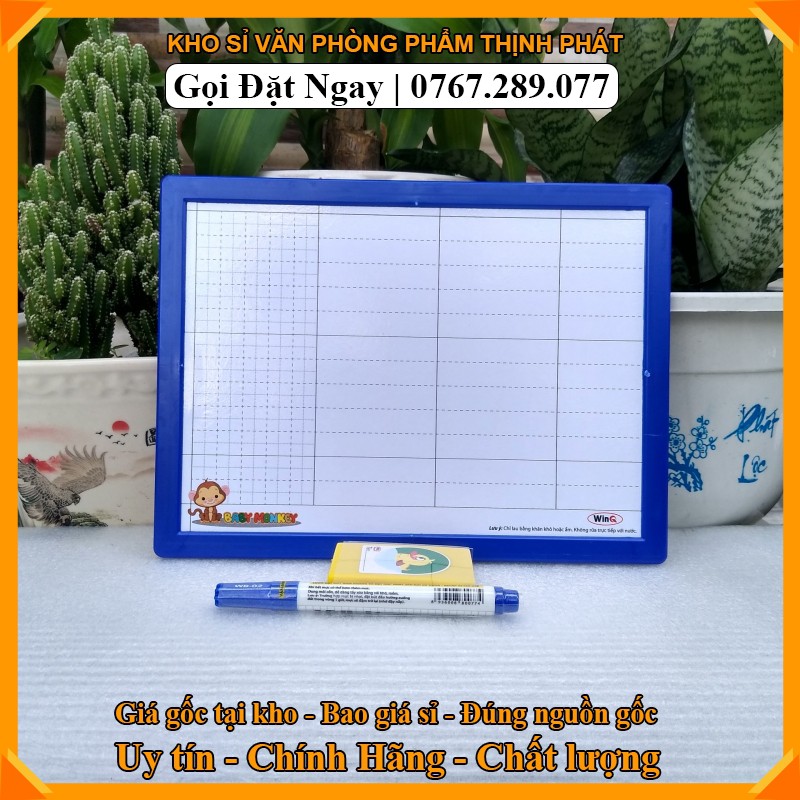 Bảng Học Sinh 2 mặt hàng thương hiệu WINQ (1 mặt viết bút dạ + 1 mặt phấn)
