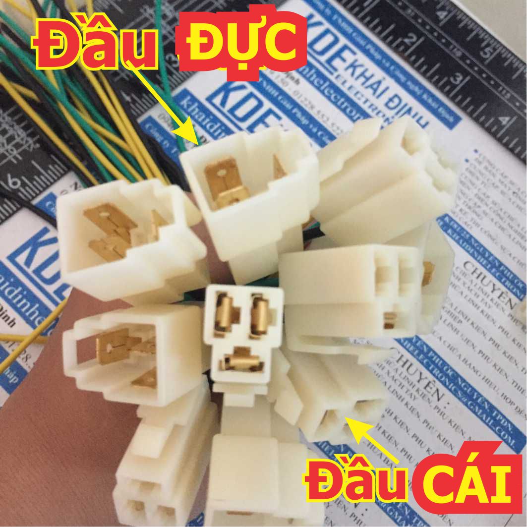 Dây header jack xe oto cos 6.3mm 3p, bấm sẵn dây điện kde3370