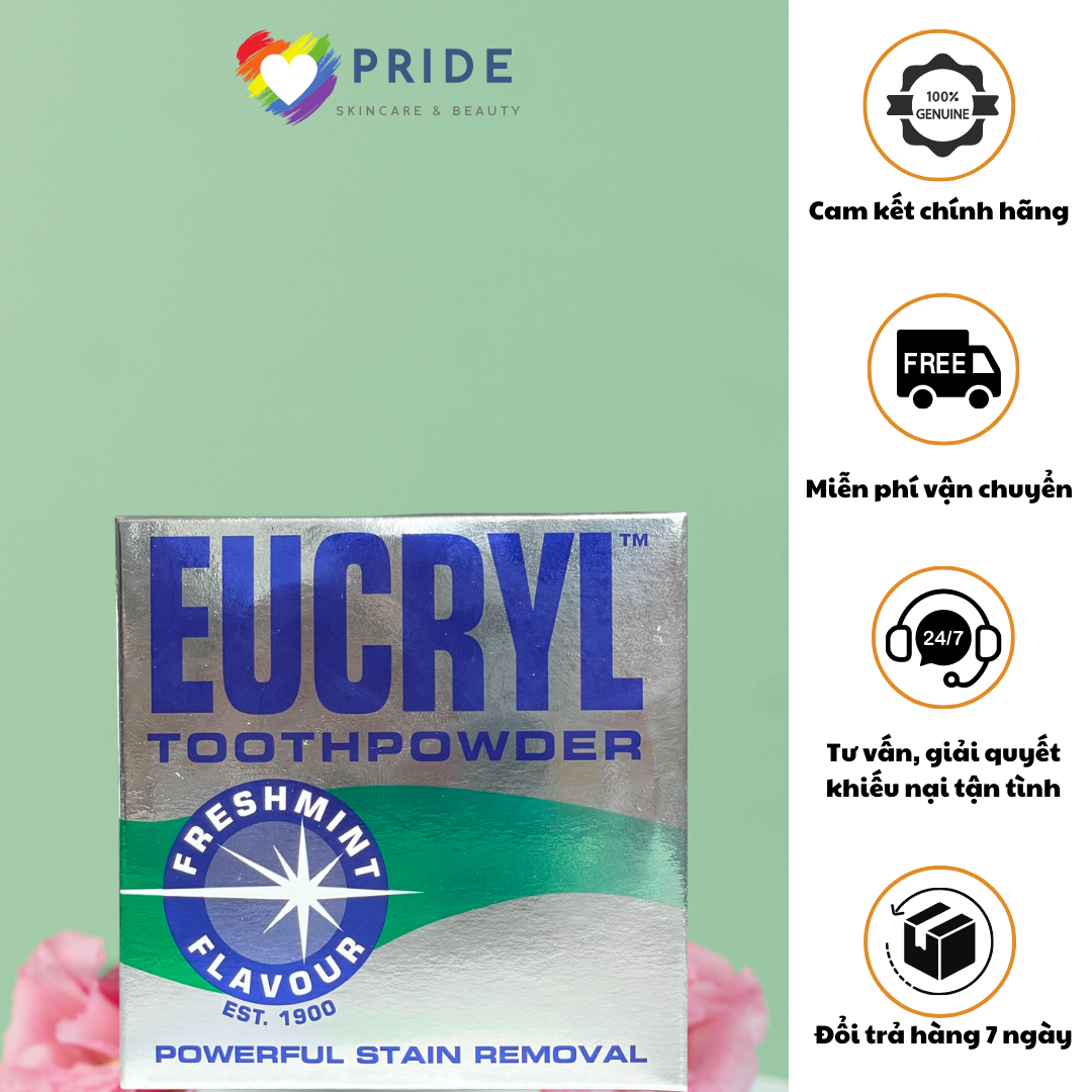 Bột Làm Trắng Răng Eucryl Hương Bạc Hà 50g