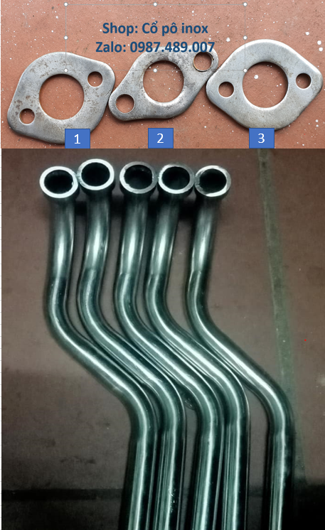 Cổ pô  Wave A100/Dream  inox 304 chống han rỉ, dày 1.5mm. Bảo hành 10 năm