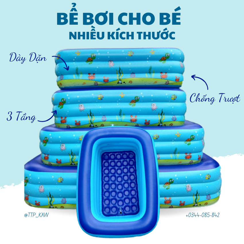 BỂ BƠI CHO BÉ, HỒ BƠI 3 tầng bể tắm gia đình 1M2 .1M3.1M5,1M8,2M1 Bể Bơi Trong Nhà cao cấp Cho Trẻ Tập Bơi Bể bơi phao 3 Tầng cỡ lớn: hồ bơi . loại dày có bán kèm bơm ĐIỆN