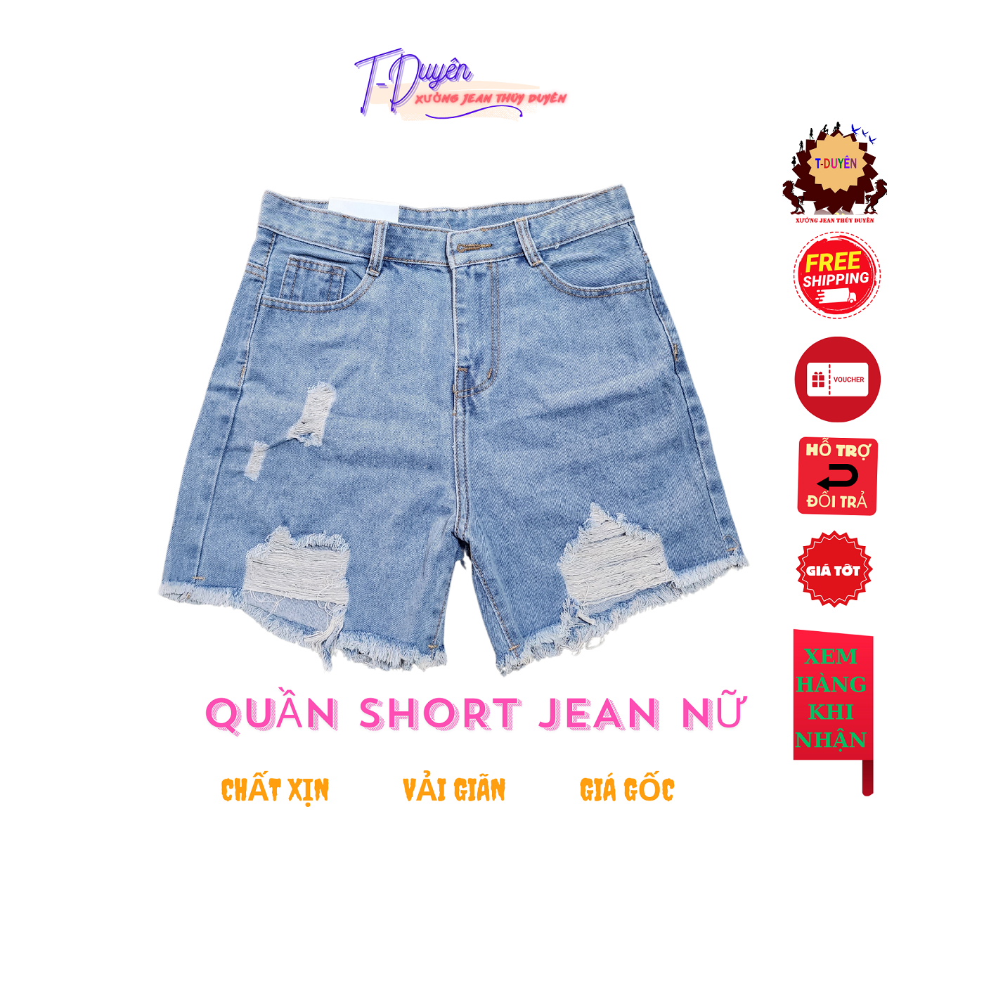 Quần short jean nữ xám rách hai bên cào tưa siêu đẹp - thời trang 0SRC19