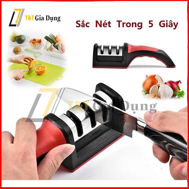 Bộ Mài Dao Cầm Tay Cao Cấp, Dụng Cụ Mài Dao Thông Minh, Bộ Mài Dao Kéo 3 Ngăn