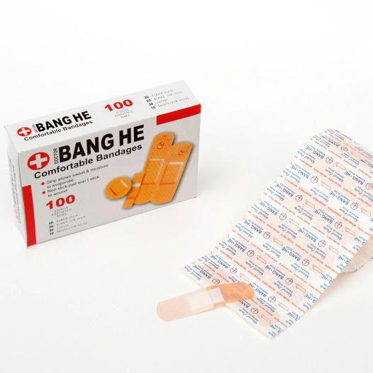 Băng dính cá nhân y tế Bang He, hộp 100 miếng, 4 kích thước bảo vệ các vết thương siêu tiện dụng - Soleil shop