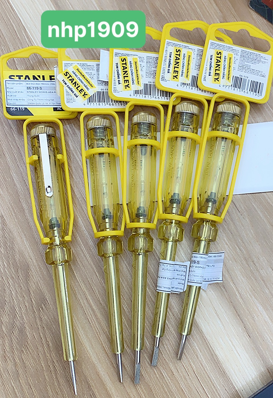 Bút thử điện Stanley chính hãng 150mm (100-500V)