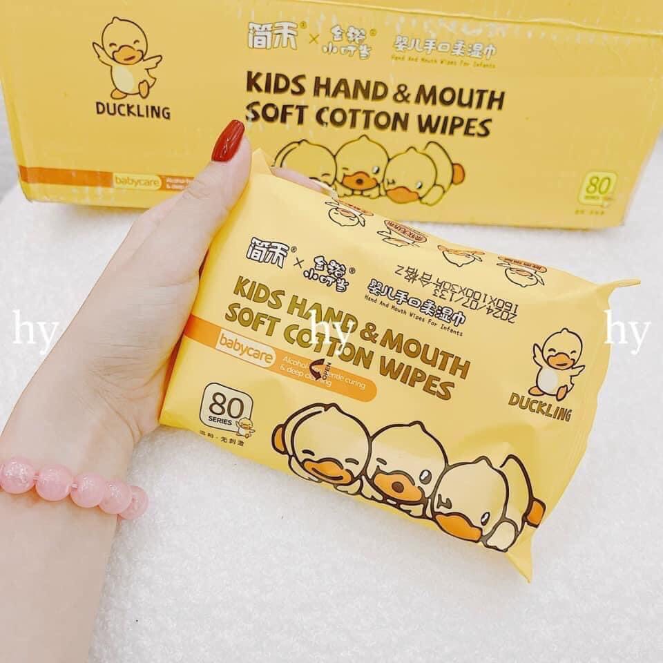 Thùng 10 Bịch Khăn Giấy Ướt Con Vịt Mỗi Bịch 80 Tờ/ Khăn Giấy Ướt Con Vịt Siêu Hot