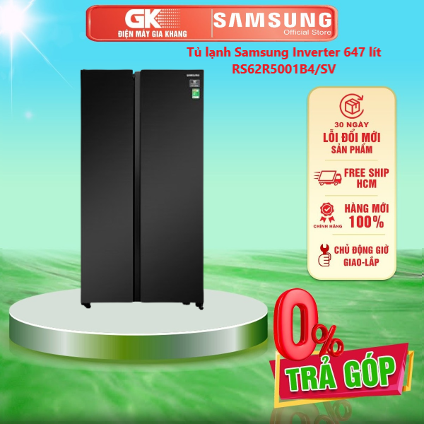 Tủ lạnh Samsung Inverter 647 lít RS62R5001B4/SV - Bảo hành 2 năm - GIAO TOÀN QUỐC - FREESHIP HCM