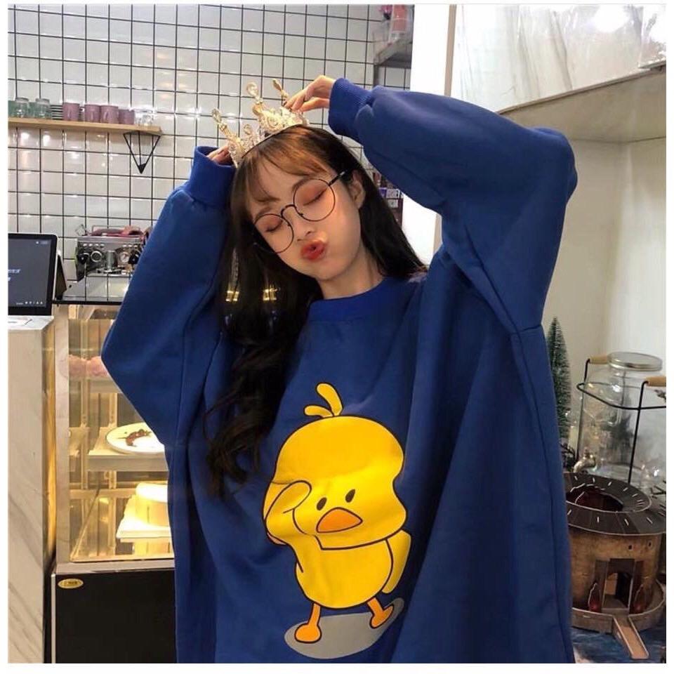 Áo nỉ sweater unisex vịt chào có bigsize chất nỉ bông dày mịn
