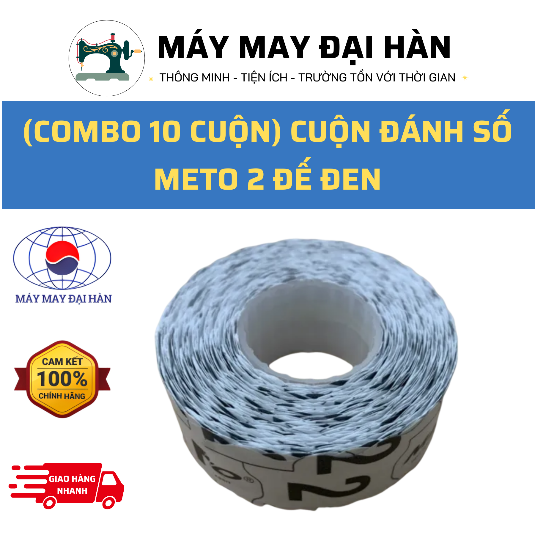 Cuộn đánh số meto 2 đế đen