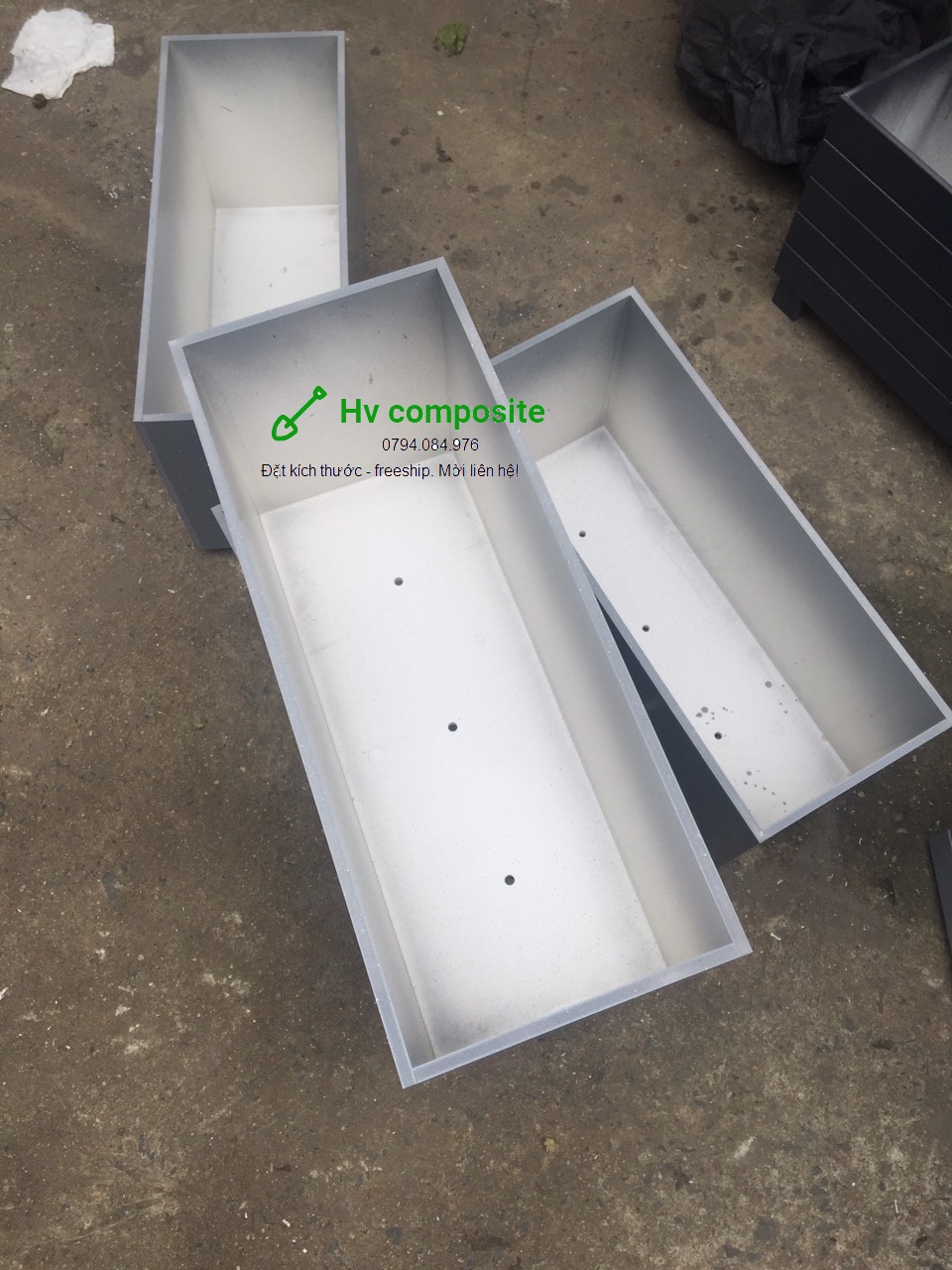 chậu trồng cây composite mầu giả đá (50x20x25)