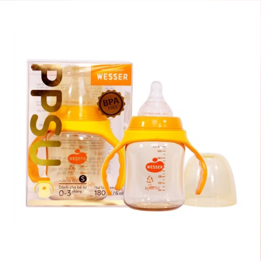 Bình sữa chống sặc Wesser nhựa PPSU