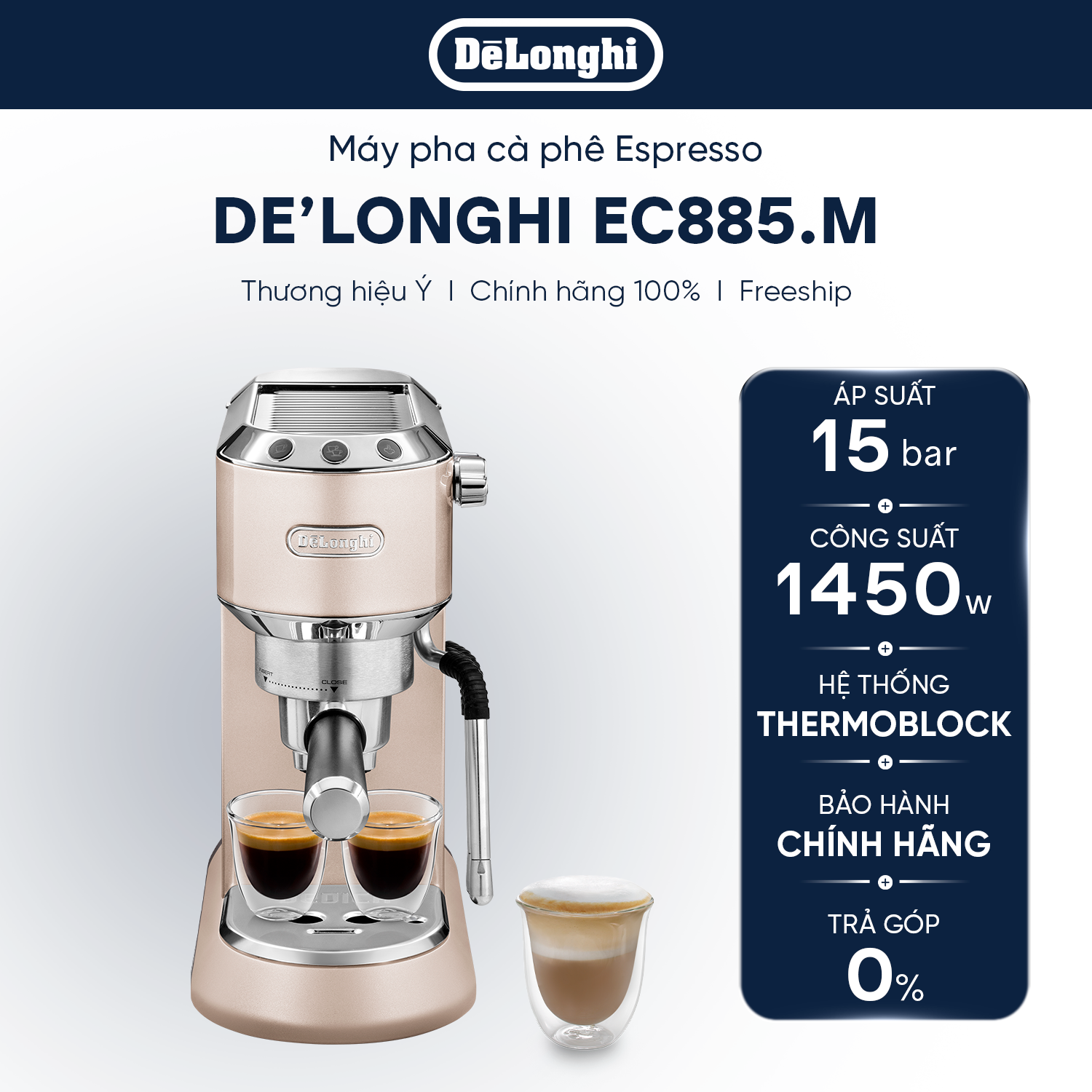 Máy pha cà phê DeLonghi Dedica Duo EC890 | Arte EC885– Chính hãng, pha Espresso Cappuccino tại nhà