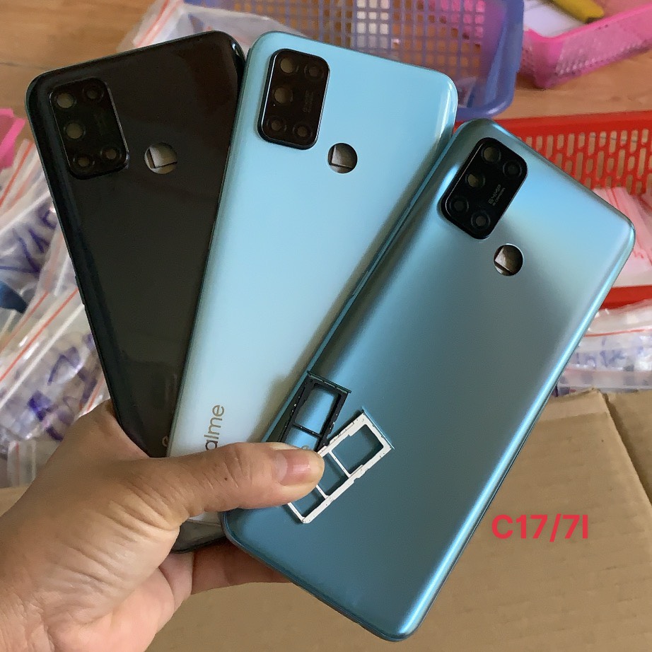 Bộ vỏ Realme 7i /Realme c17 ( kèm nút bấm và kính camera)