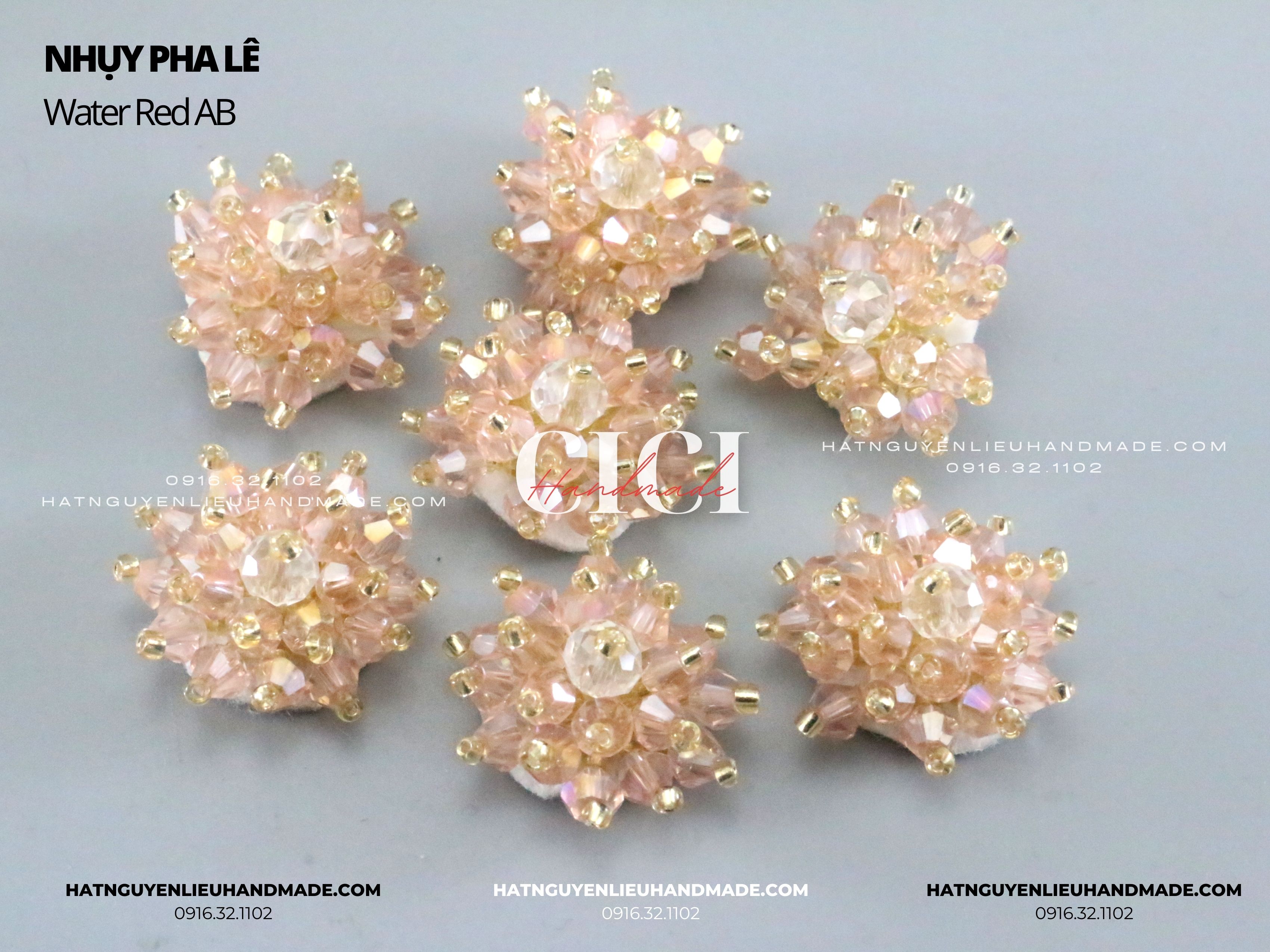 Nhụy pha lê chùm cỡ 2.5cm Cici Handmade nguyên liệu DIY hạt đính kết, hạt pha lê hạt cườm đính kết center hoa cài áo đá