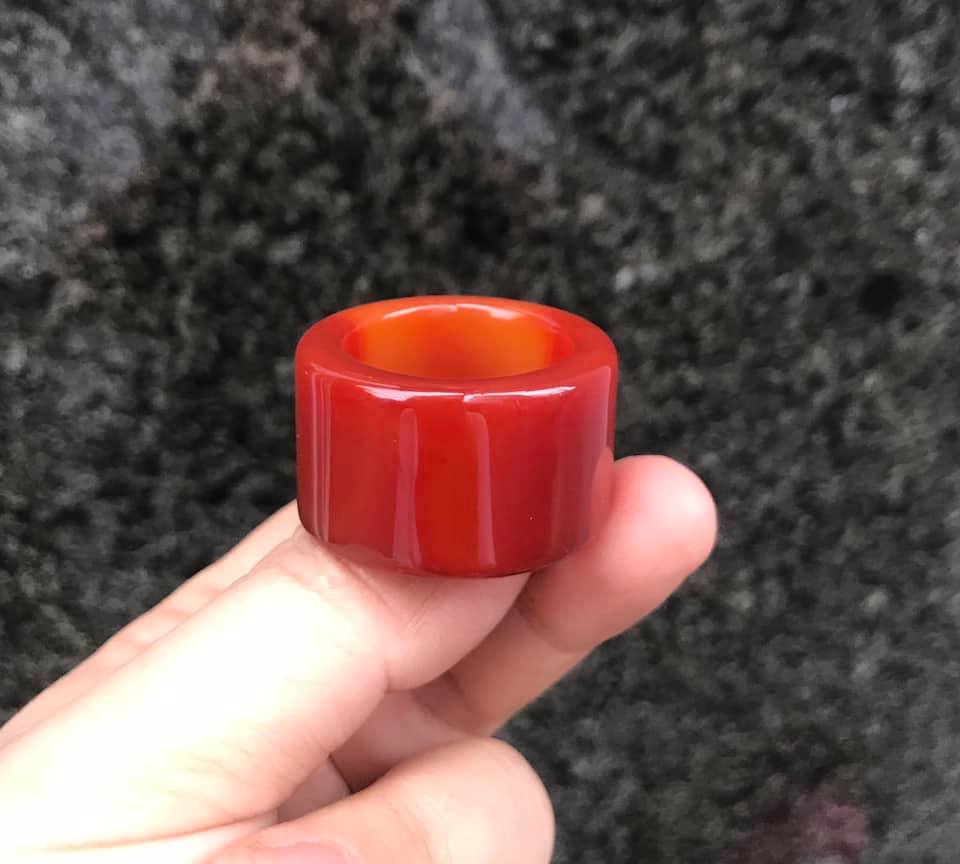 [HCM]NHẪN CÀN LONG BẢN VUÔNG ĐÁ MÃ NÃO ĐỎ