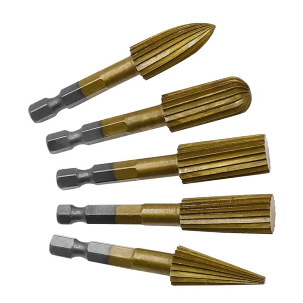 [HCM]Bộ 5 Đầu Mài Khắc Làm Lũa Gỗ Bằng Thép Carbon Cao Cấp