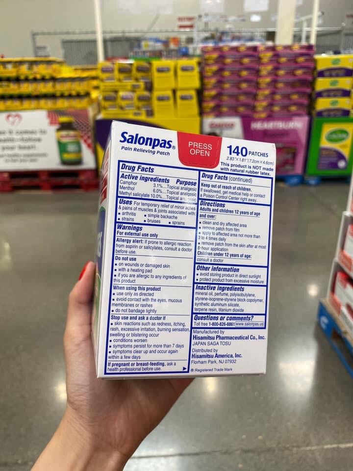 Miếng dán Salonpas giảm đau hàng nhập khẩu 140 miếng