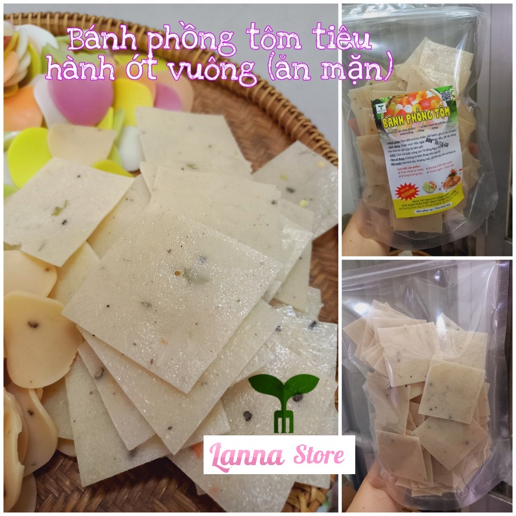 Bánh phồng tôm rau củ màu tự nhiên gạo lứt ăn chay ăn mặn - gói 500gr