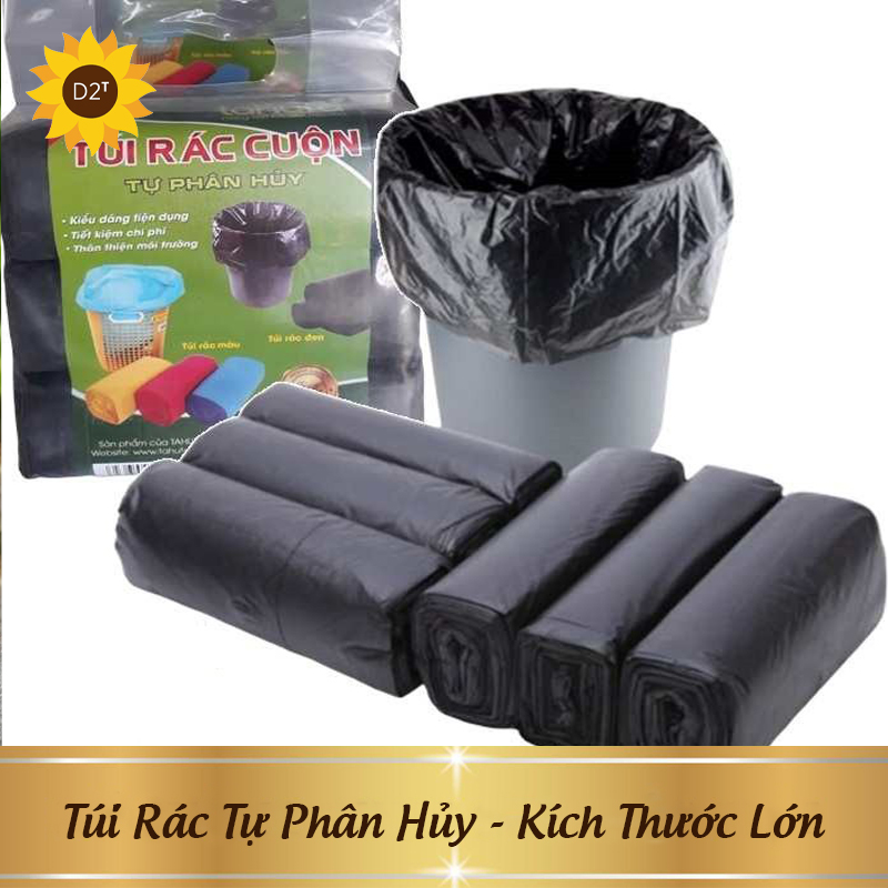 Túi rác set 3 cuộn tự phân hủy, 3 cuộn 1kg túi đựng rác sinh học tự phân hủy , Túi rác đen dày dai tự phân huỷ, Set 3 Cuộn Túi Rác Đen Tự Phân Huỷ Bảo Vệ Môi Trường
