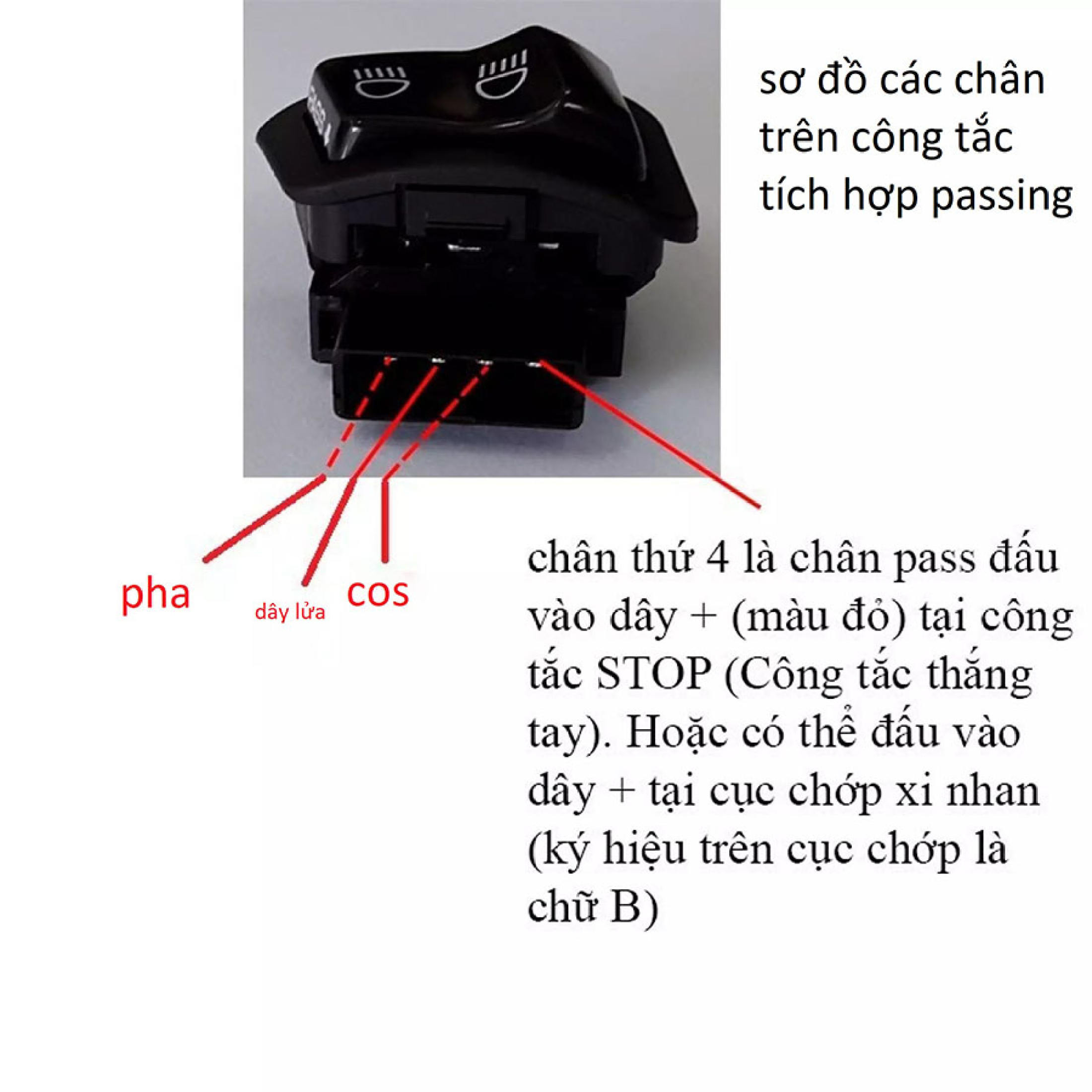 Công tắc Passing SH, Đá đèn pha xe AirBlade,Vision,Lead Honda Winner