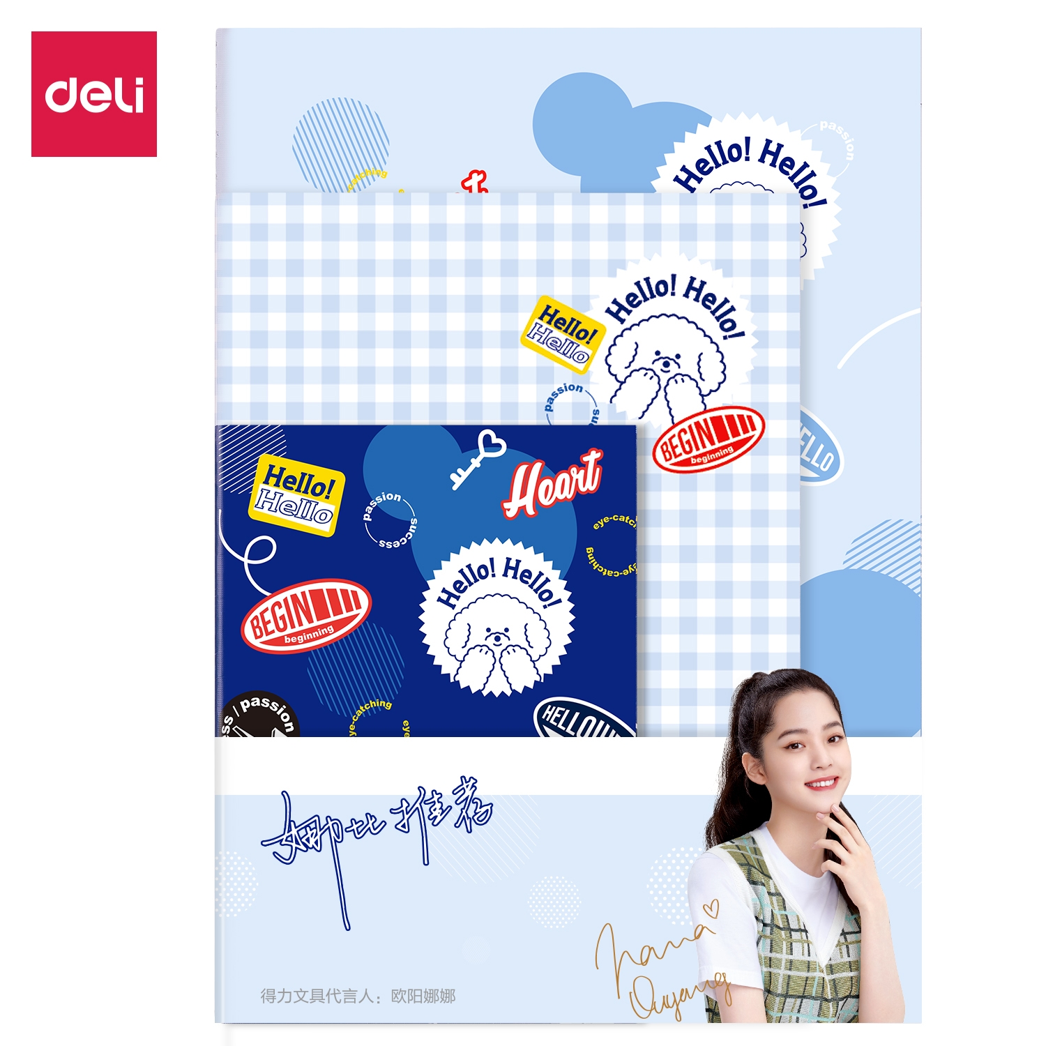 Combo 3 Cuốn Sổ tay ghi chép khâu gáy 40 trang Deli  - FTZ03-01