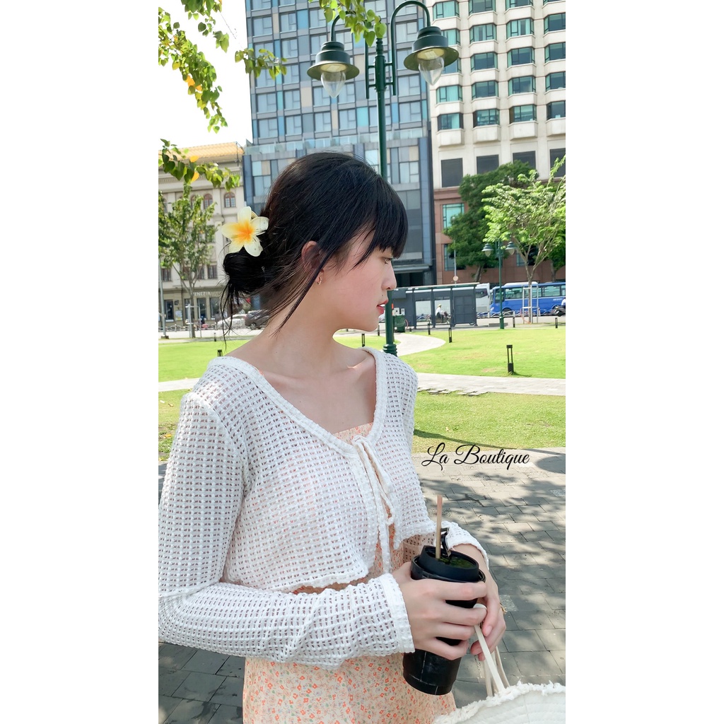 [Ảnh thật] Áo khoác lưới croptop co giãn dễ phối đồ size S/M