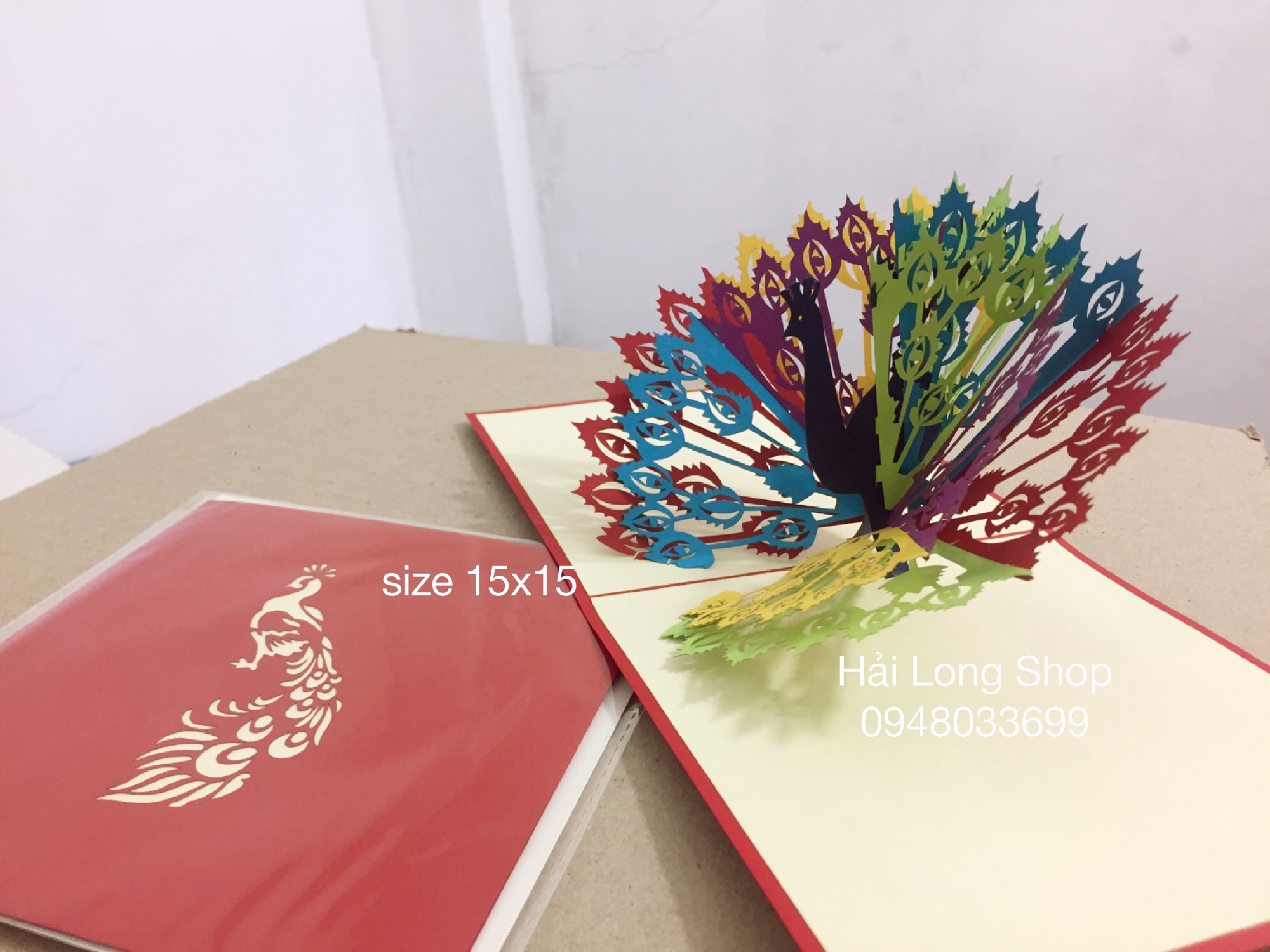 Chim Công - Bird - Peacock - Thiệp 3D