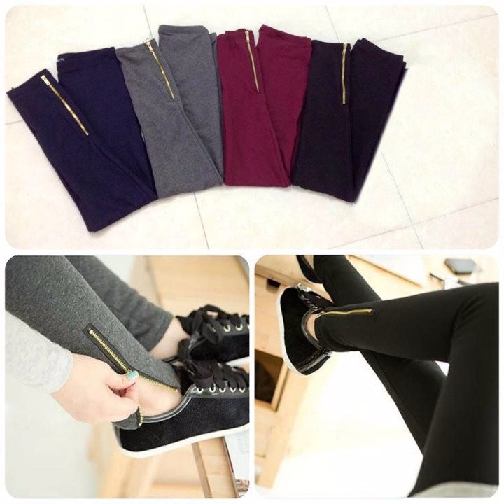 [HCM]Quần Legging Nữ Navi Co Dãn Có Khoá Kéo