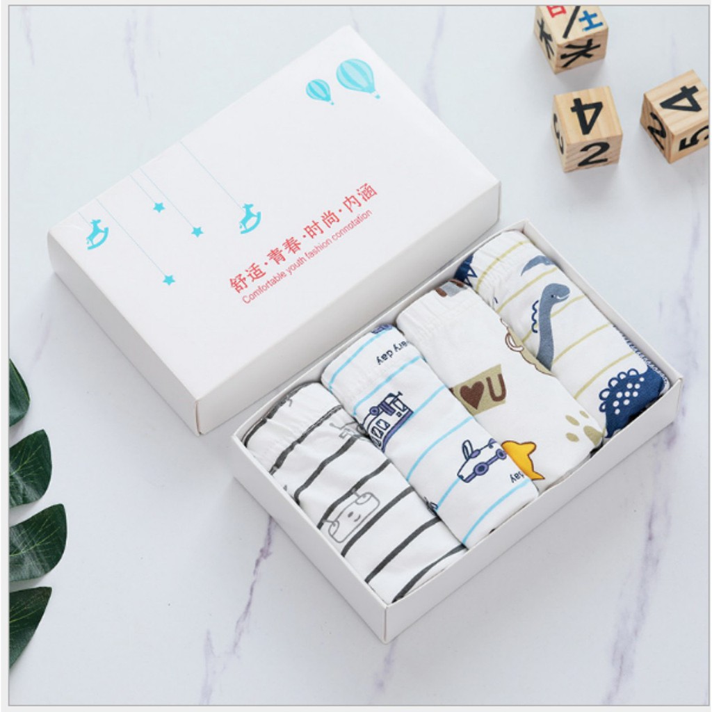 Quần lót bé trai cao cấp Hộp 4 quần