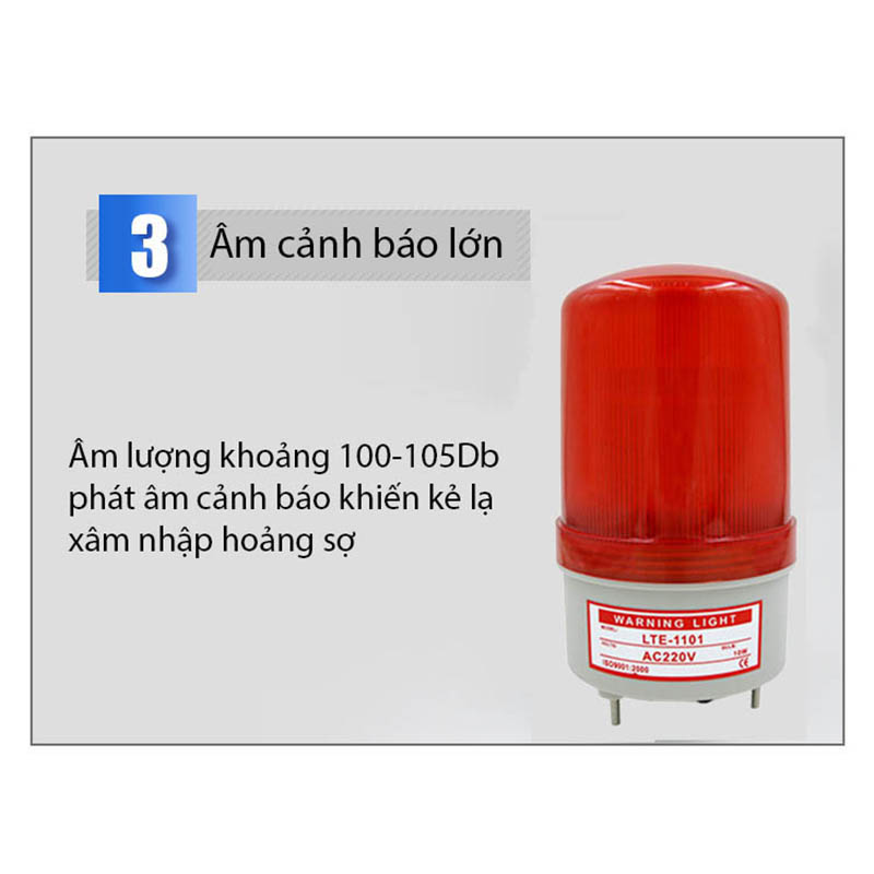 Đèn Quay Led Cảnh Báo Có Còi 220V