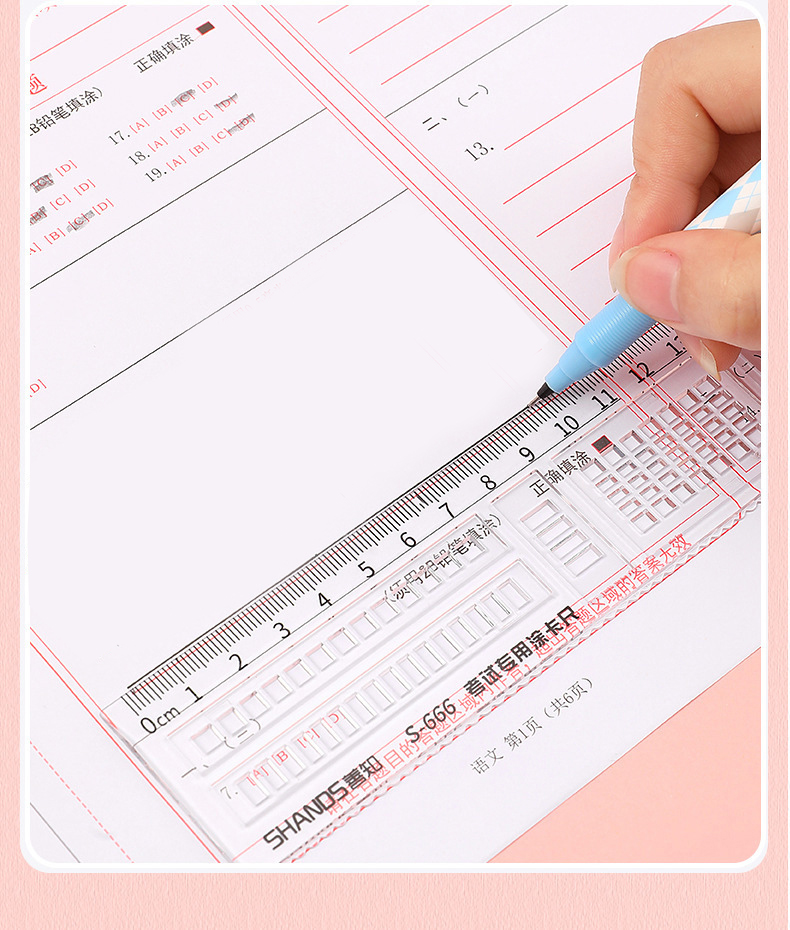 Túi Dụng Cụ Học Tập Gồm Bút Bi/Gôm/Thước
