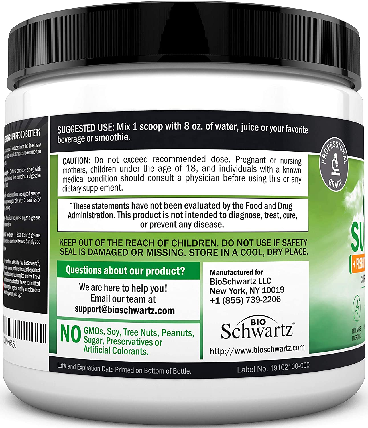 Bột BioSchwartz GREENS SUPERFOOD POWDER 190g