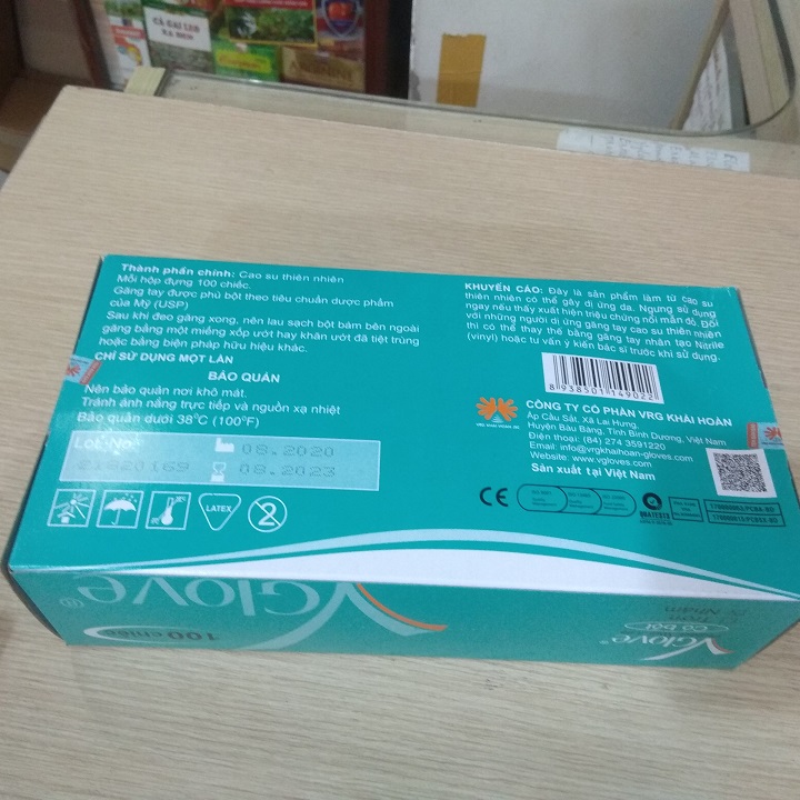 Găng tay Vglove có bột size S- hộp 100 chiếc