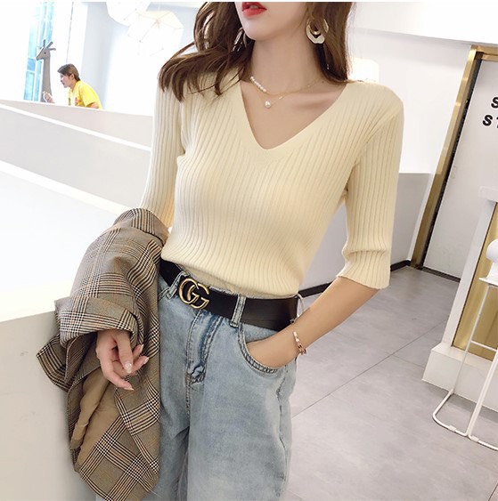 Áo len cổ V tay lỡ - TLCV