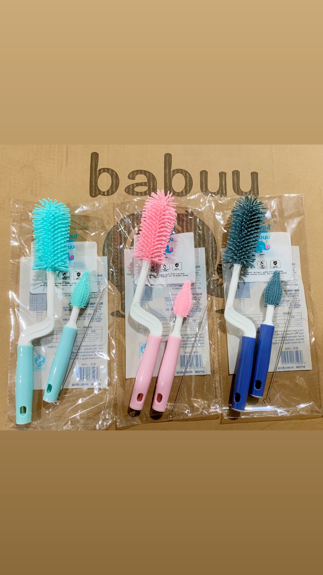 CỌ RỬA BÌNH SỮA SILICONE QUAY 360 ĐỘ BABUU