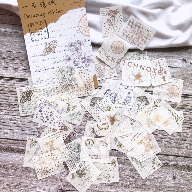 Sticker vintage dập vàng gold ST014