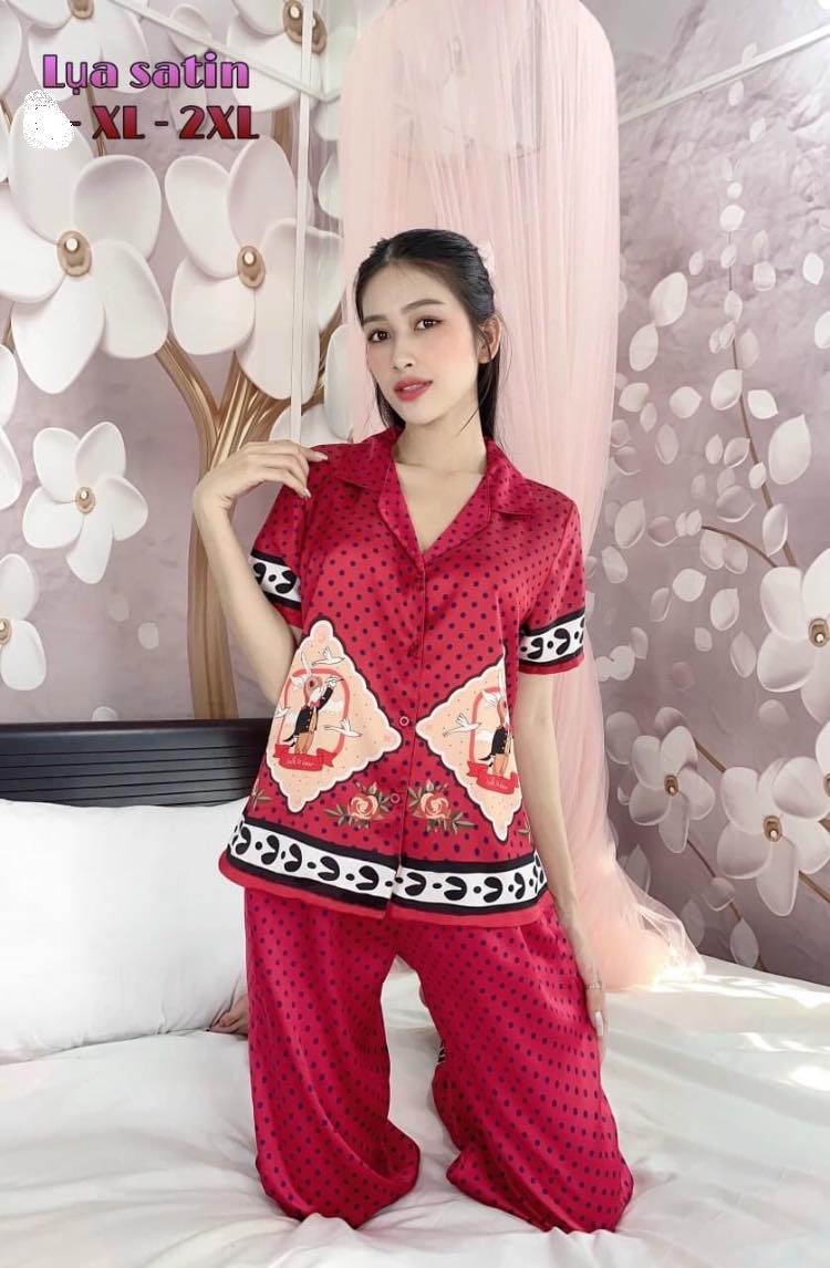 ĐỒ BỘ PIJAMA LỤA SATIN 3D CAO CẤP